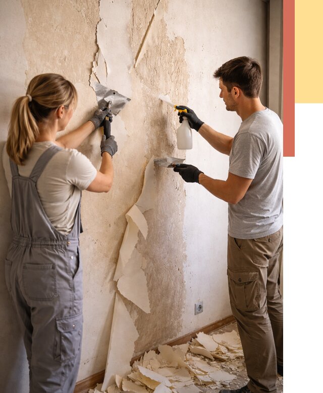 Снятие старых обоев в Липецке от 5457 руб. под ключ недорого | ОТДЕЛОЧНИК-Лпц