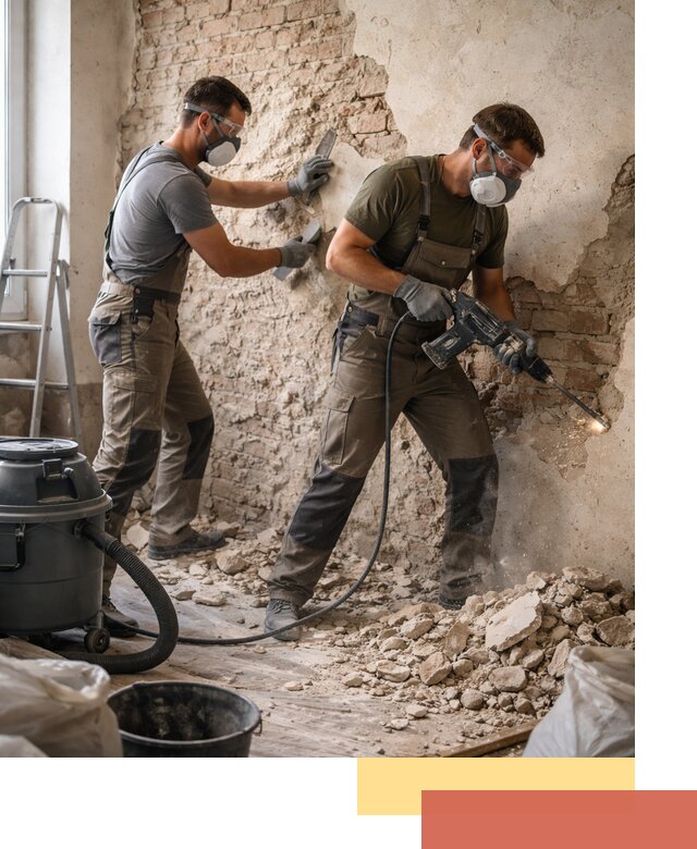 Демонтаж штукатурки со стен в Липецке быстро и аккуратно