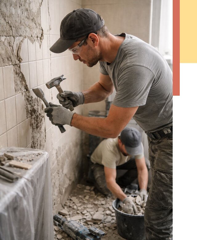 Демонтаж плитки со стен в Липецке от 883 руб. — быстро и недорого | ОТДЕЛОЧНИК-Лпц