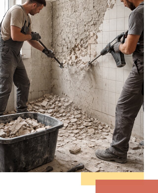 Демонтаж плитки со стен в Липецке быстро и аккуратно