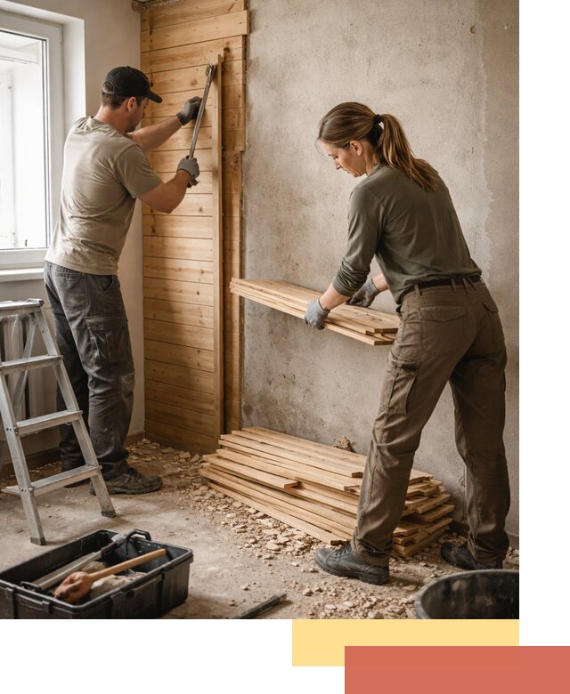 Демонтаж вагонки со стен в Липецке — профессиональный демонтаж