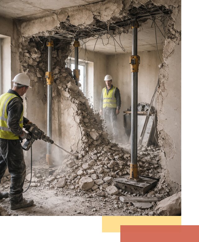 Снос несущих стен в Липецке с гарантией безопасности и качества