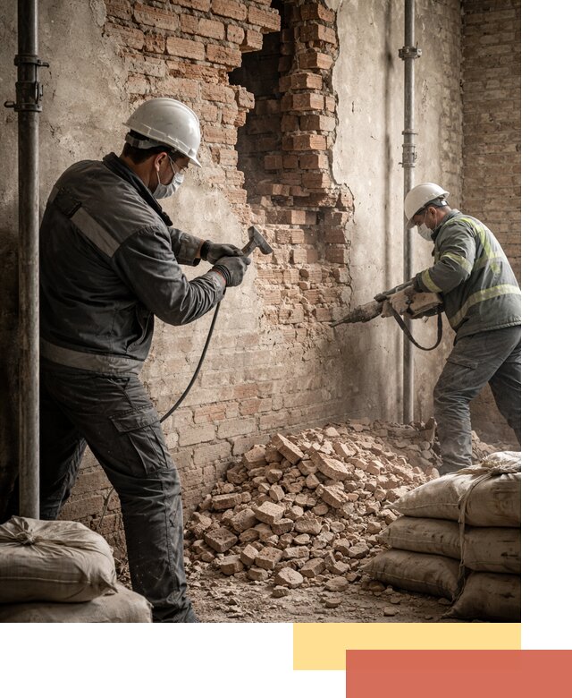 Демонтаж кирпичных стен в Липецке быстро и безопасно