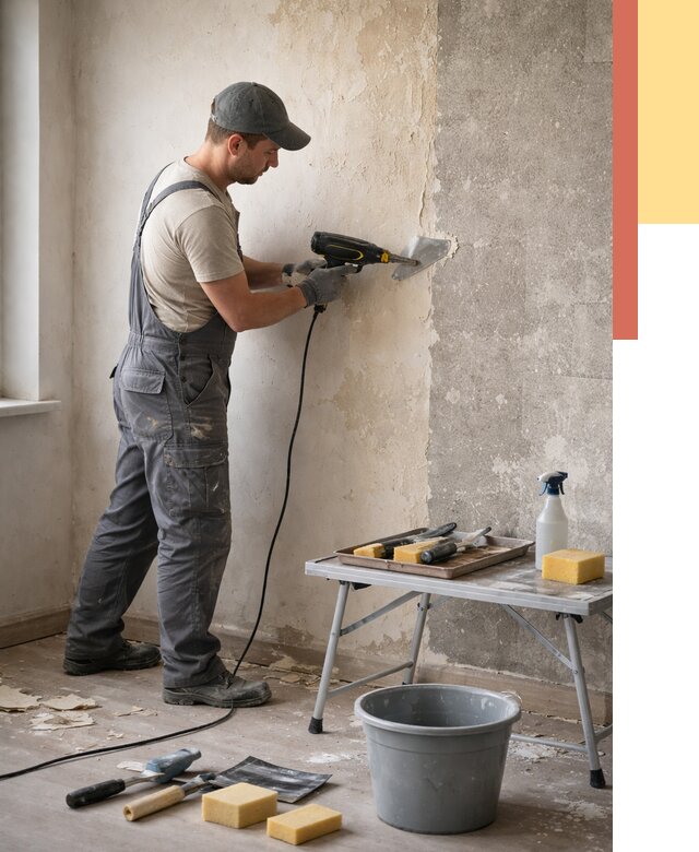 Очистка стен от клея в Липецке от 1923 руб. — снятие и удаление клея со стен | ОТДЕЛОЧНИК-Лпц