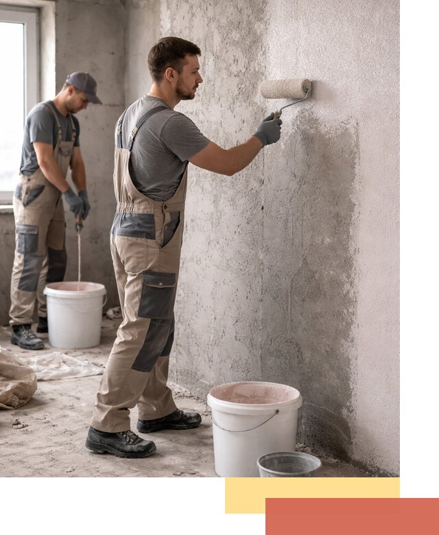 Нанесение бетоноконтакта на стены в Липецке для последующей отделки