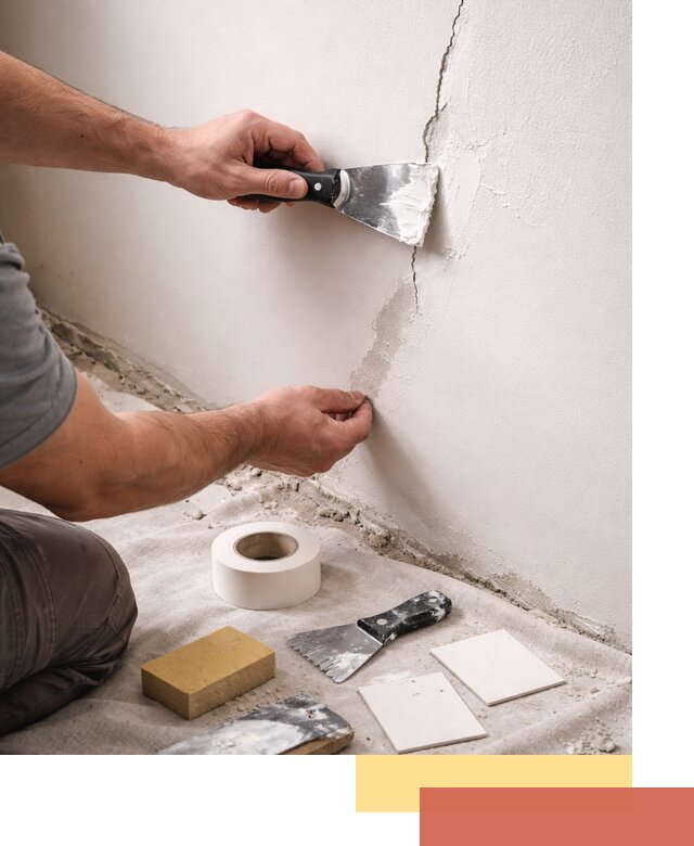 Заделка трещин и сколов в стенах и потолках в Липецке