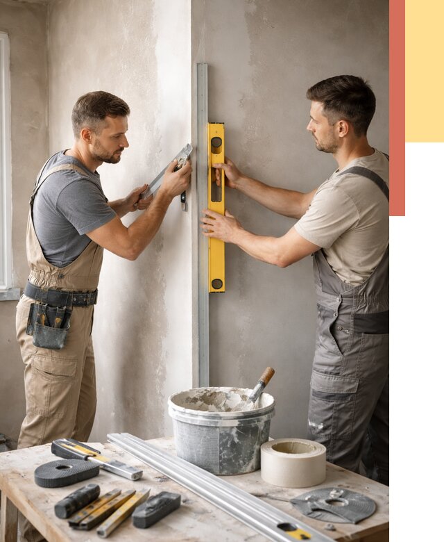 Выведение углов стен в Липецке от 1923 руб. быстро и недорого | ОТДЕЛОЧНИК-Лпц