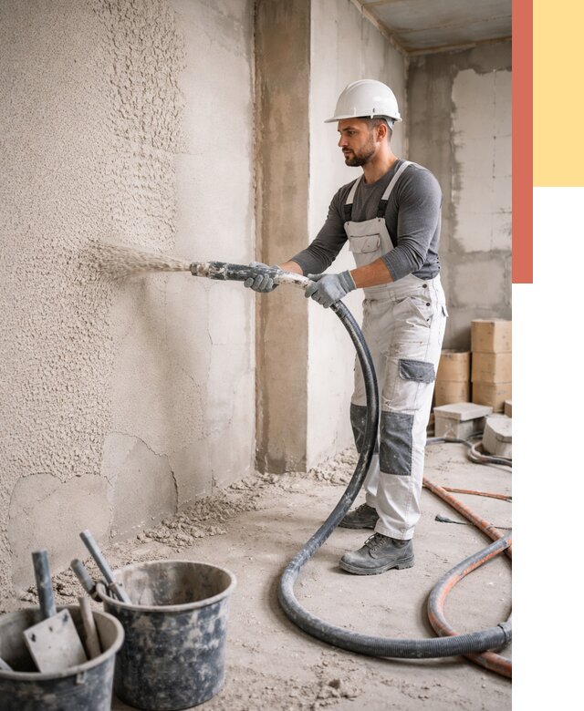 Машинная штукатурка стен в Липецке под ключ от 6756 руб./м2 | ОТДЕЛОЧНИК-Лпц