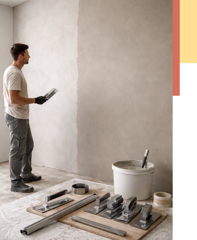 Нанесение микроцемента на стены в Липецке от 3326 руб./м2 под ключ | ОТДЕЛОЧНИК-Лпц