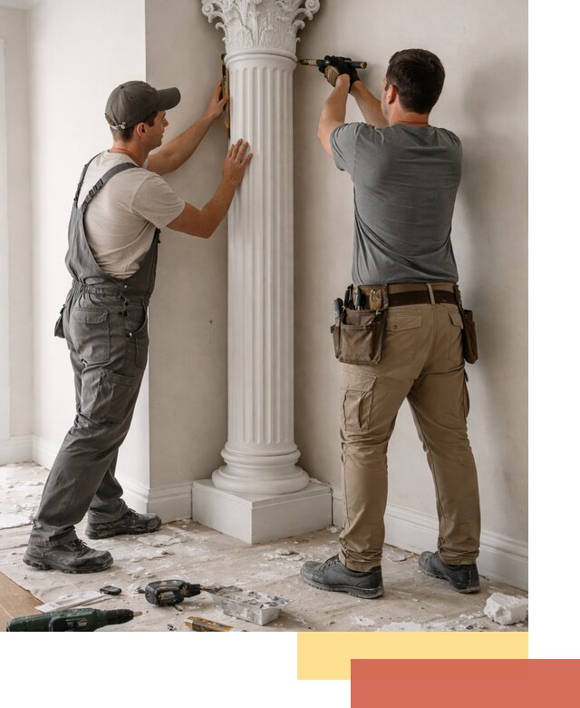 Установка декоративных колонн в Липецке под ключ