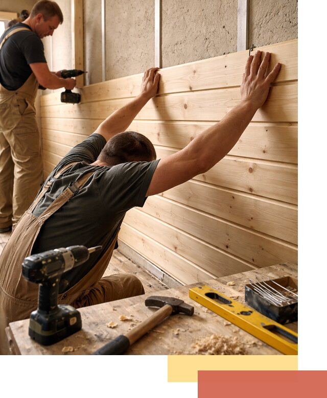 Монтаж деревянной вагонки на стены в Липецке быстро и качественно