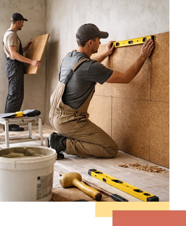 Монтаж пробковых панелей на стены в Липецке быстро и качественно