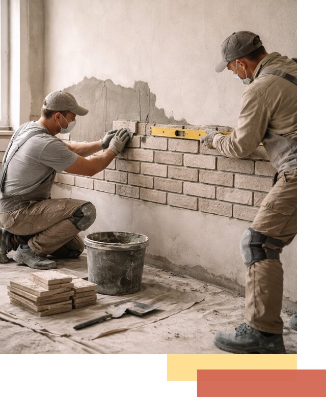 Монтаж декоративного кирпича профессионально в Липецке