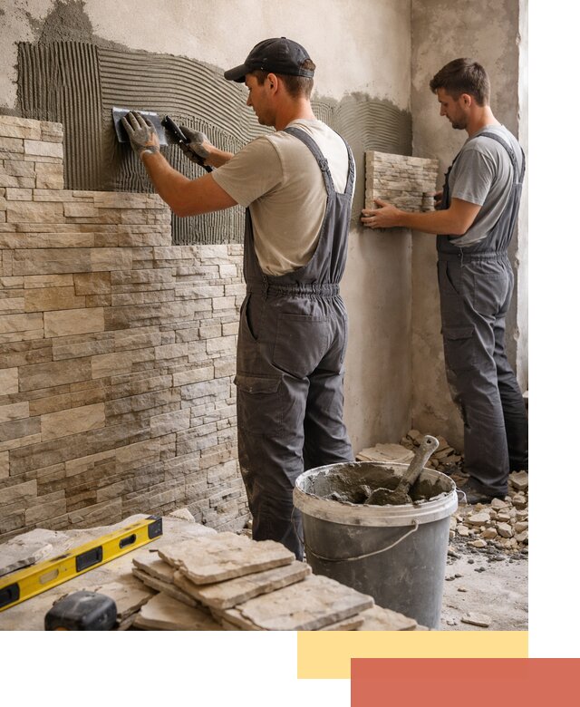 Монтаж искусственного камня в Липецке — облицовка стен и фасадов