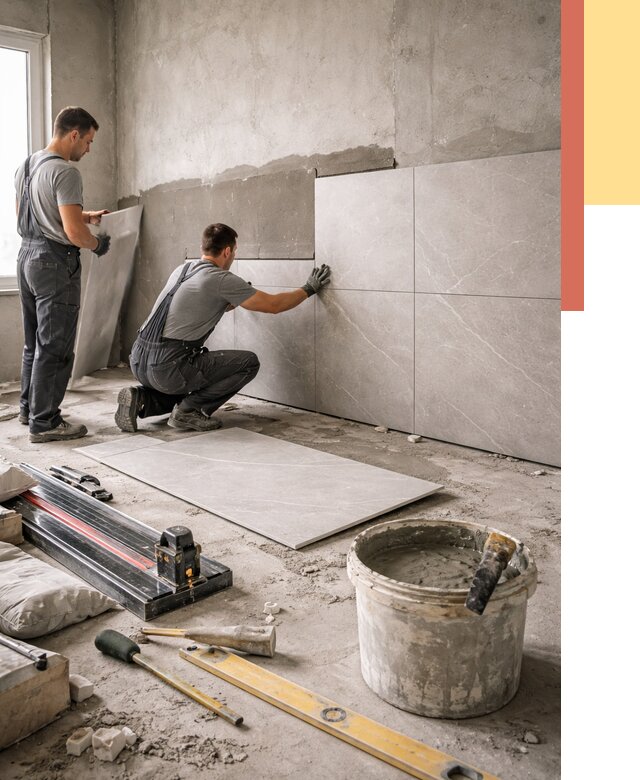 Облицовка стен керамогранитом в Липецке от 4365 руб./м² — услуги под ключ | ОТДЕЛОЧНИК-Лпц