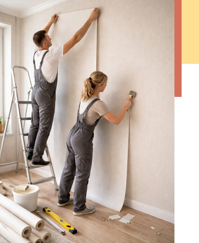 Поклейка флизелиновых обоев в Липецке от 6236 руб. | Быстро и недорого — ОТДЕЛОЧНИК-Лпц