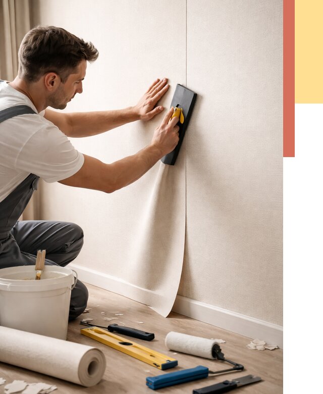 Поклейка виниловых обоев в Липецке от 4677 руб. | Быстро и недорого — ОТДЕЛОЧНИК-Лпц