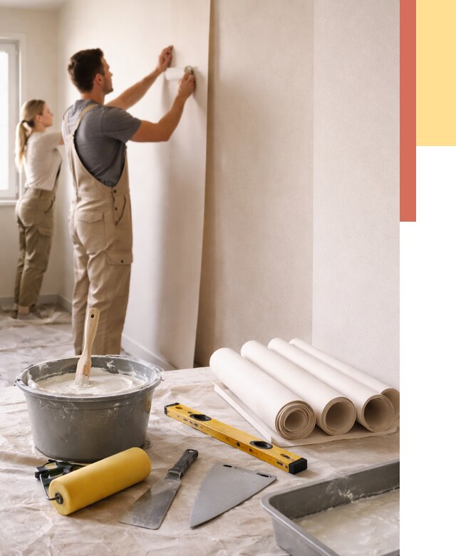 Поклейка бумажных обоев в Липецке от 5717 руб./м2 — быстро и недорого | ОТДЕЛОЧНИК-Лпц