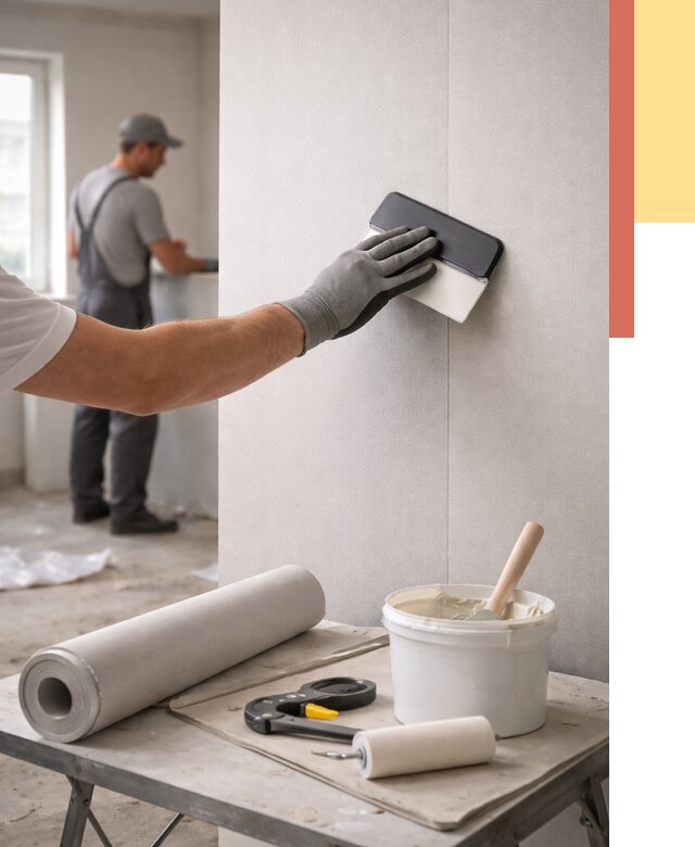 Поклейка обоев под покраску в Липецке от 3638 руб. за м2 | ОТДЕЛОЧНИК-Лпц