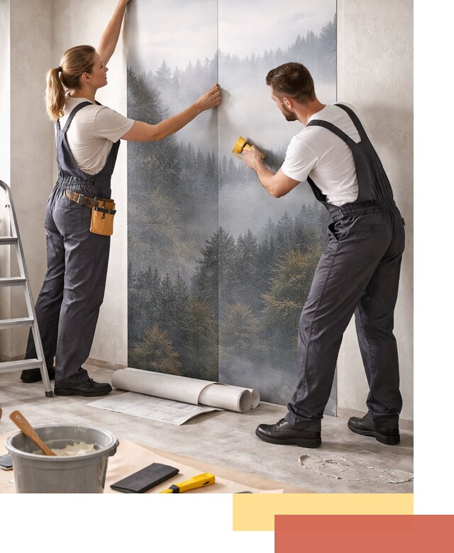 Поклейка фотообоев профессионально в Липецке под ключ