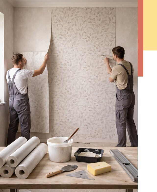 Поклейка обоев с подбором рисунка в Липецке от 3638 руб. | ОТДЕЛОЧНИК-Лпц - быстро и недорого