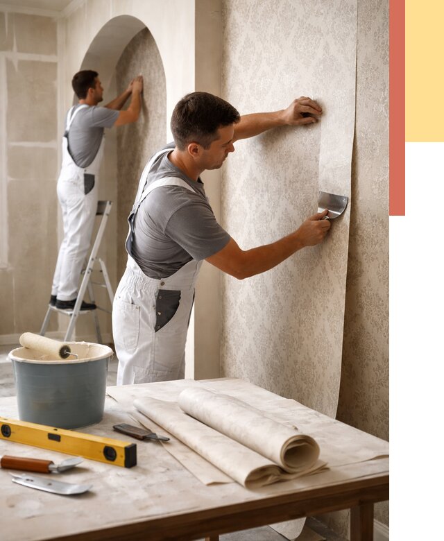 Поклейка обоев на сложные стены в Липецке от 2910 руб. под ключ | ОТДЕЛОЧНИК-Лпц