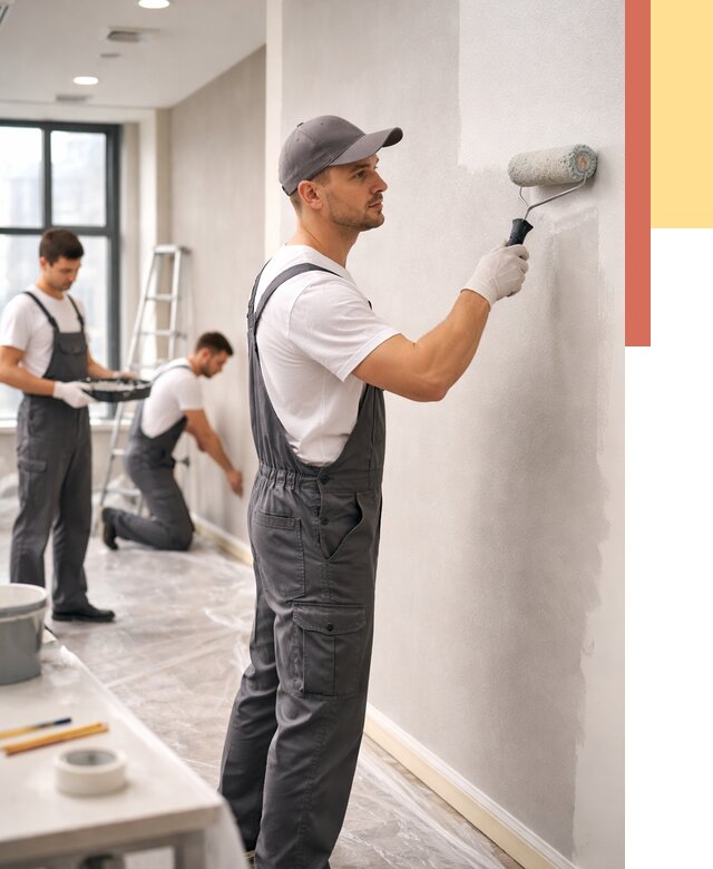 Покраска стен в офисе в Липецке от 8835 руб. — быстро и недорого | ОТДЕЛОЧНИК-Лпц