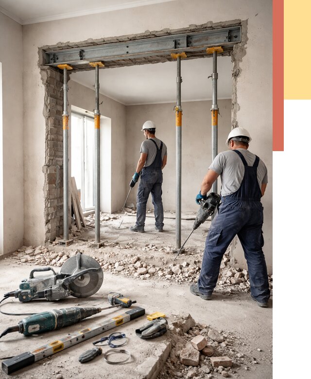 Прорезка проема в стене в Липецке от 4677 руб. — быстро и недорого | ОТДЕЛОЧНИК-Лпц