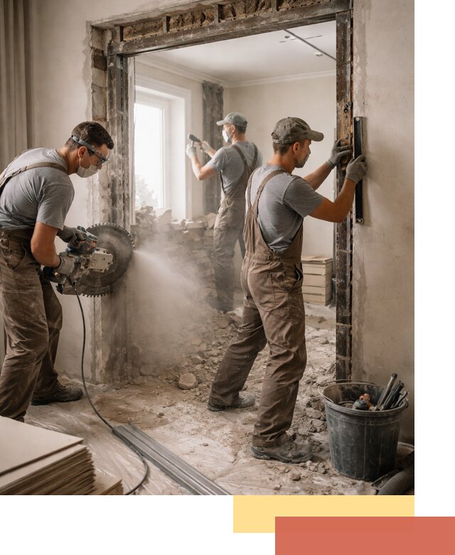 Расширение дверного проема под установку новой двери в Липецке