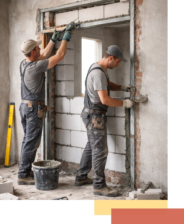 Закладка дверного проема под ключ в Липецке: демонтаж, монтаж, отделка