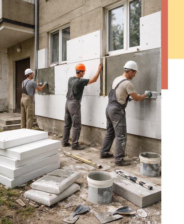 Утепление стен пенопластом в Липецке от 1819 руб. — недорого и под ключ | ОТДЕЛОЧНИК-Лпц