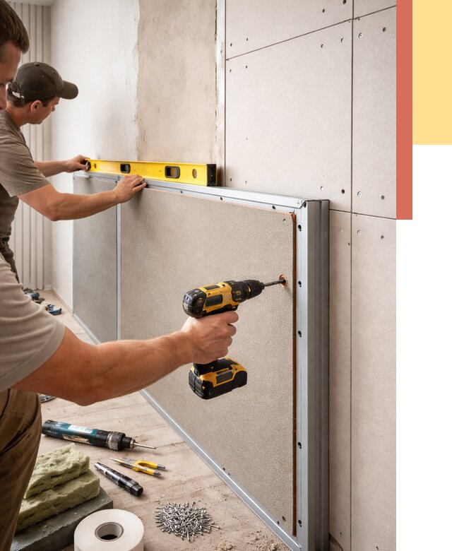 Шумоизоляция стен панелями ЗИПС в Липецке от 2287 руб./м² под ключ | ОТДЕЛОЧНИК-Лпц