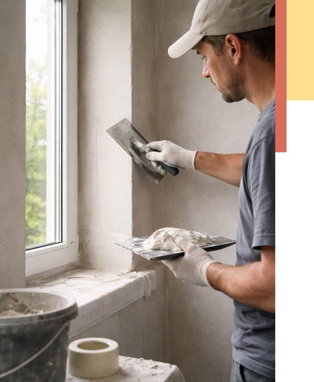 Штукатурка откосов в Липецке от 4677 руб/м² — услуги и выравнивание под ключ | ОТДЕЛОЧНИК-Лпц