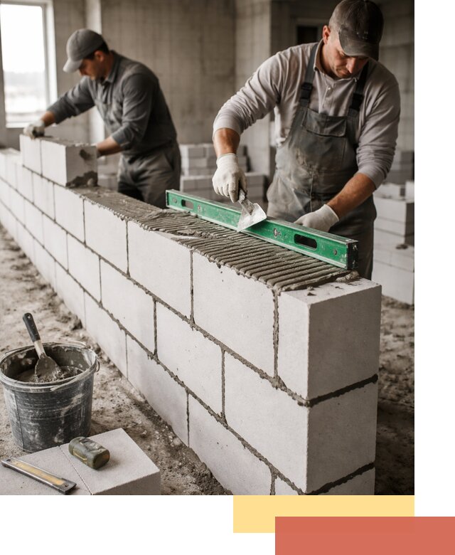Кладка перегородок из газобетона в Липецке быстро и качественно