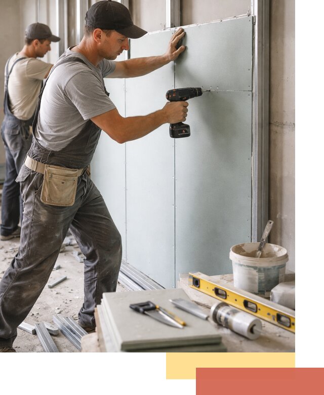 Кладка влагостойких перегородок ПГП в Липецке