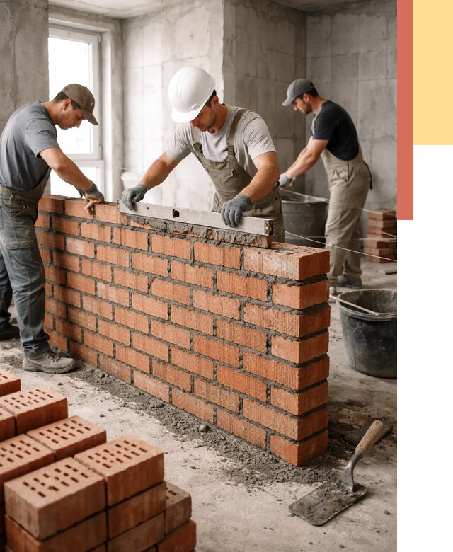 Кладка перегородок из кирпича в Липецке от 3638 руб. за м² | ОТДЕЛОЧНИК-Лпц