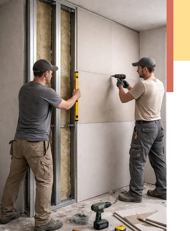 Монтаж двухслойной перегородки из гипсокартона в Липецке от 1507 руб. | ОТДЕЛОЧНИК-Лпц