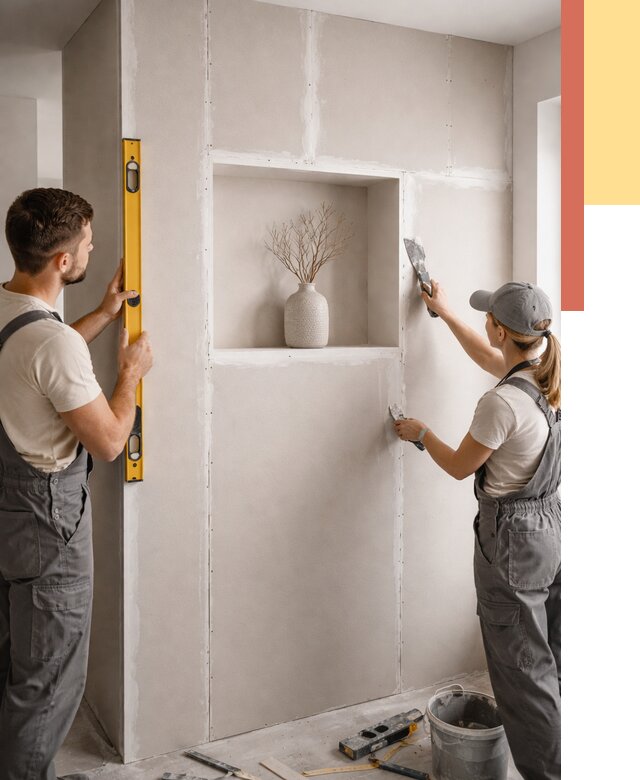 Перегородка из гипсокартона с нишей в Липецке от 3378 руб. под ключ | ОТДЕЛОЧНИК-Лпц