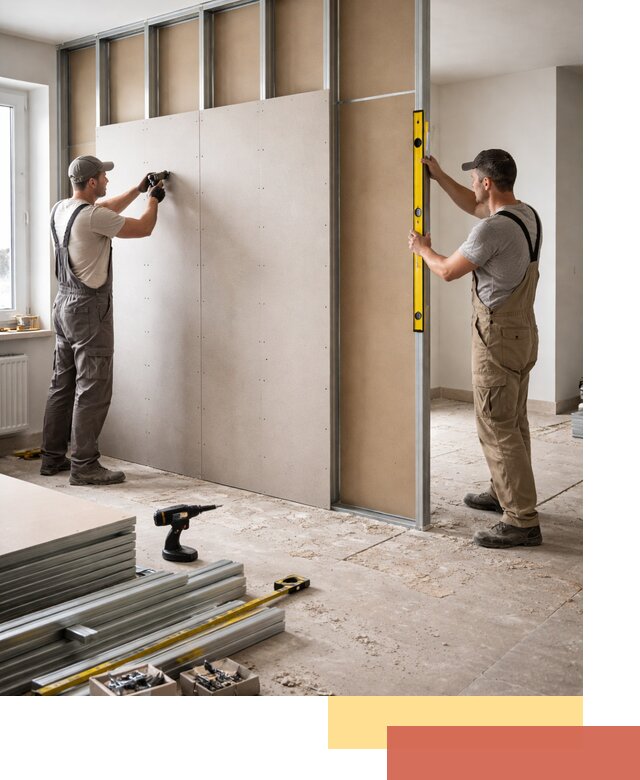 Зонирующая перегородка из гипсокартона под ключ в Липецке