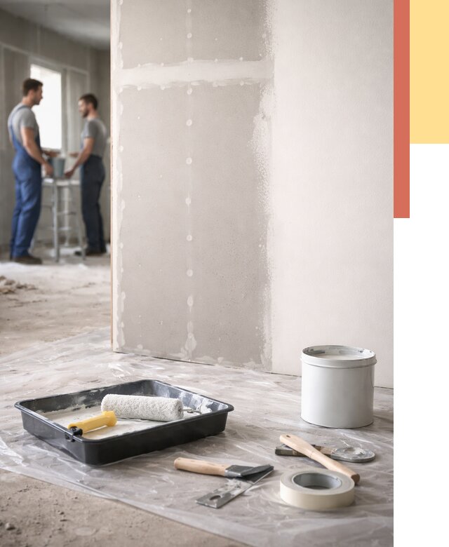 Покраска перегородок из гипсокартона в Липецке от 4677 руб. под ключ | ОТДЕЛОЧНИК-Лпц