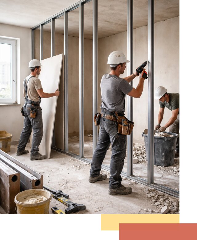 Перенос гипсокартонной перегородки в Липецке профессионально и быстро