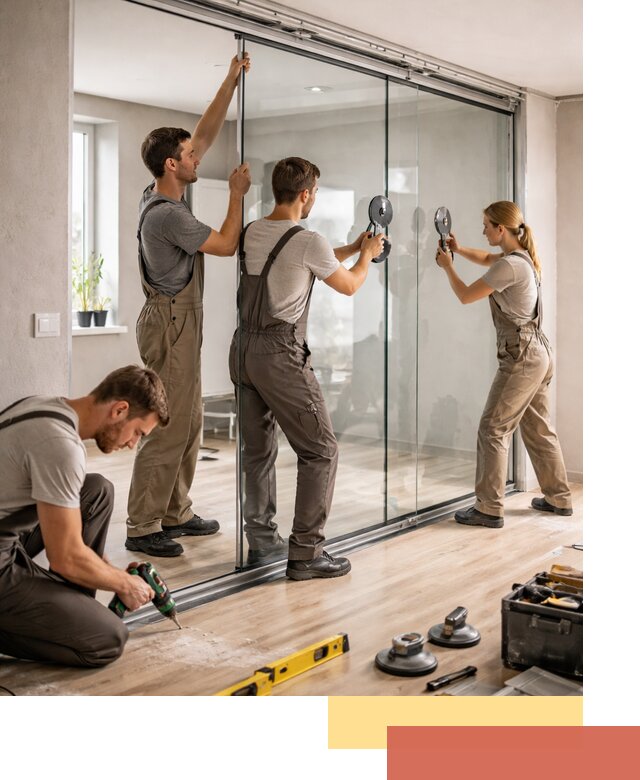 Изготовление стеклянных перегородок на заказ в Липецке