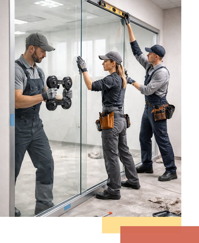 Профессиональный монтаж стеклянных перегородок в Липецке