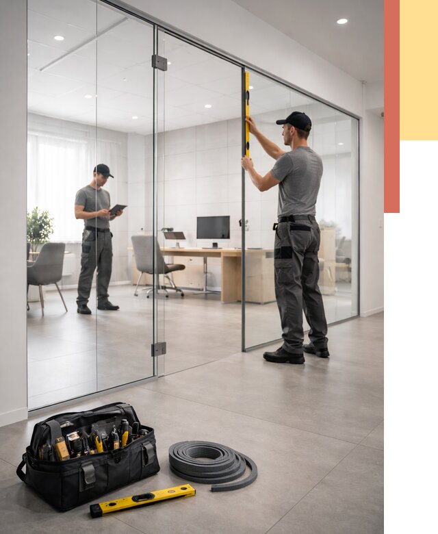 Цельностеклянные перегородки под ключ в Липецке от 9874 руб. — монтаж и цены | ОТДЕЛОЧНИК-Лпц