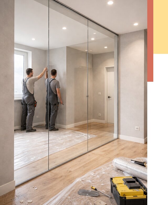 Безрамные стеклянные перегородки в Липецке — монтаж от 9874 руб. | ОТДЕЛОЧНИК-Лпц