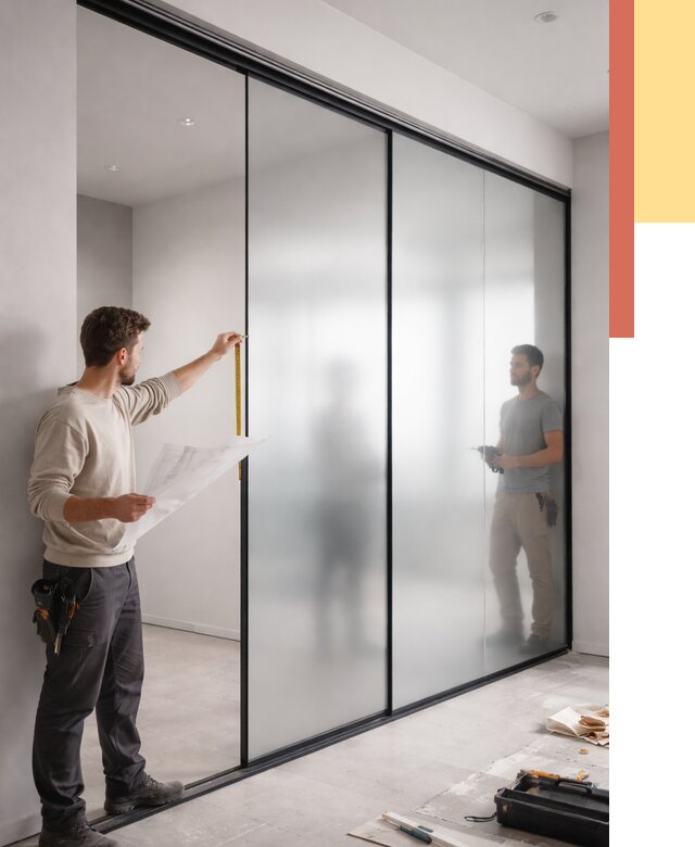 Матовые стеклянные перегородки в Липецке от 8835 руб. — монтаж и установка | ОТДЕЛОЧНИК-Лпц