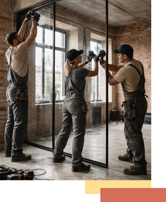 Стеклянные перегородки лофт — изготовление и монтаж в Липецке