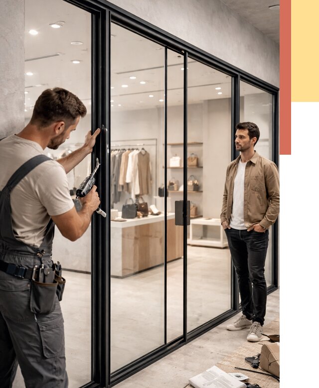 Стеклянные перегородки для магазинов в Липецке от 8523 руб. под ключ | ОТДЕЛОЧНИК-Лпц