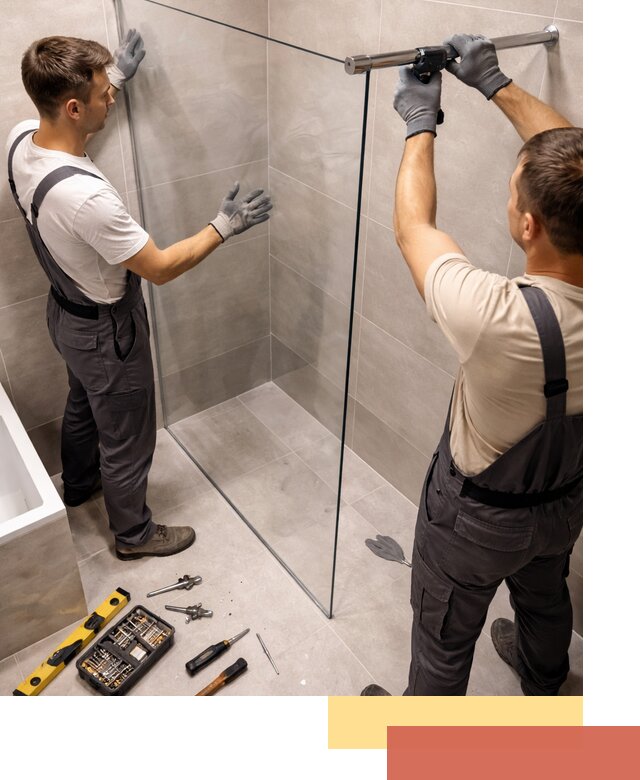 Стеклянные перегородки для душа в Липецке — изготовление и монтаж