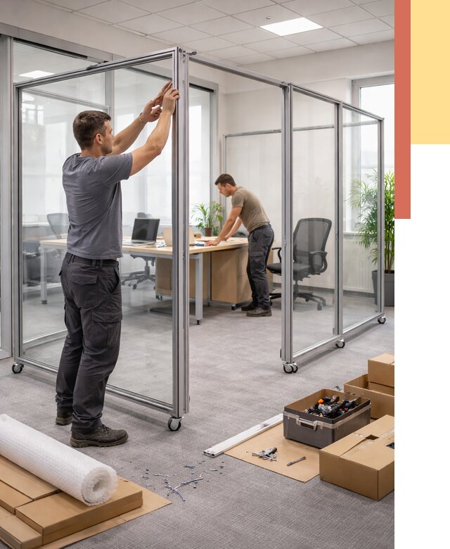 Мобильные офисные перегородки в Липецке от 12993 руб. — установка под ключ | ОТДЕЛОЧНИК-Лпц